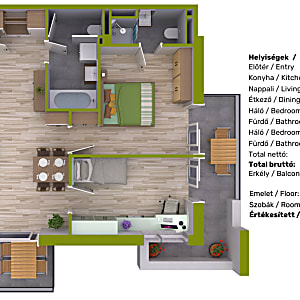 Eladó 3 szobás, erkélyes lakás a Palota Ligetben – modern, fenntartható otthon #1